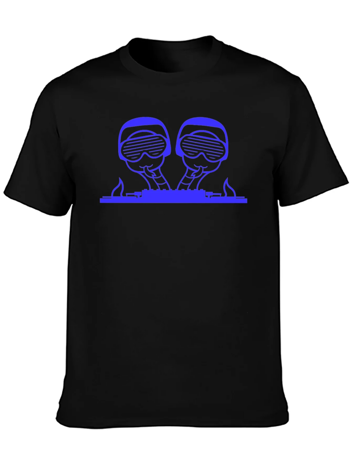 Blue Graphic DJ T-Shirt - Black Crew Neck Tee product image 3