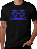 Blue Graphic DJ T-Shirt - Black Crew Neck Tee product image 1