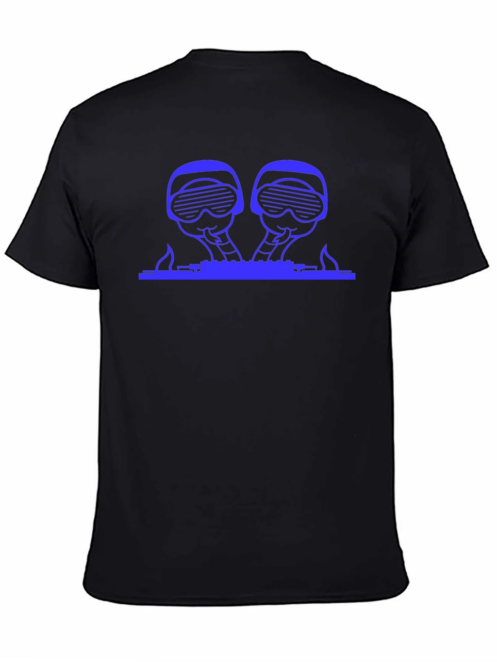 Blue Graphic DJ T-Shirt - Black Crew Neck Tee product image 4