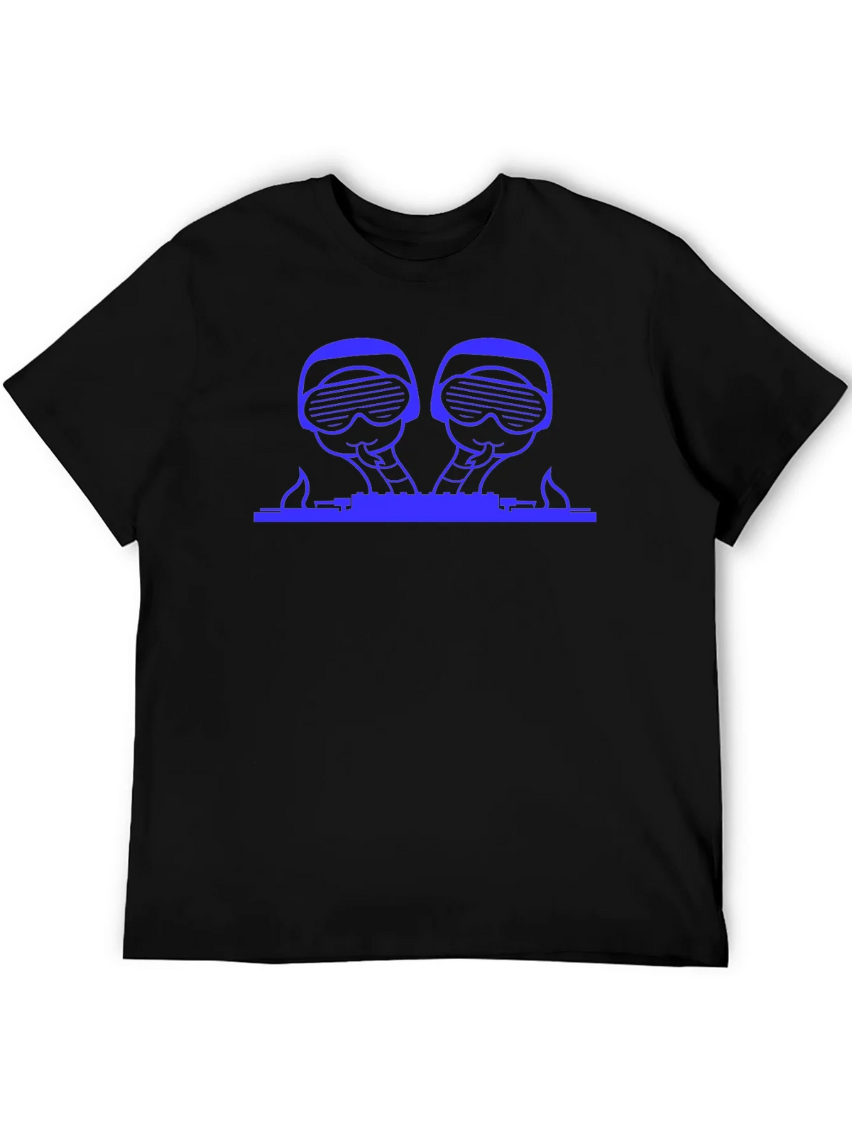 Blue Graphic DJ T-Shirt - Black Crew Neck Tee product image 5