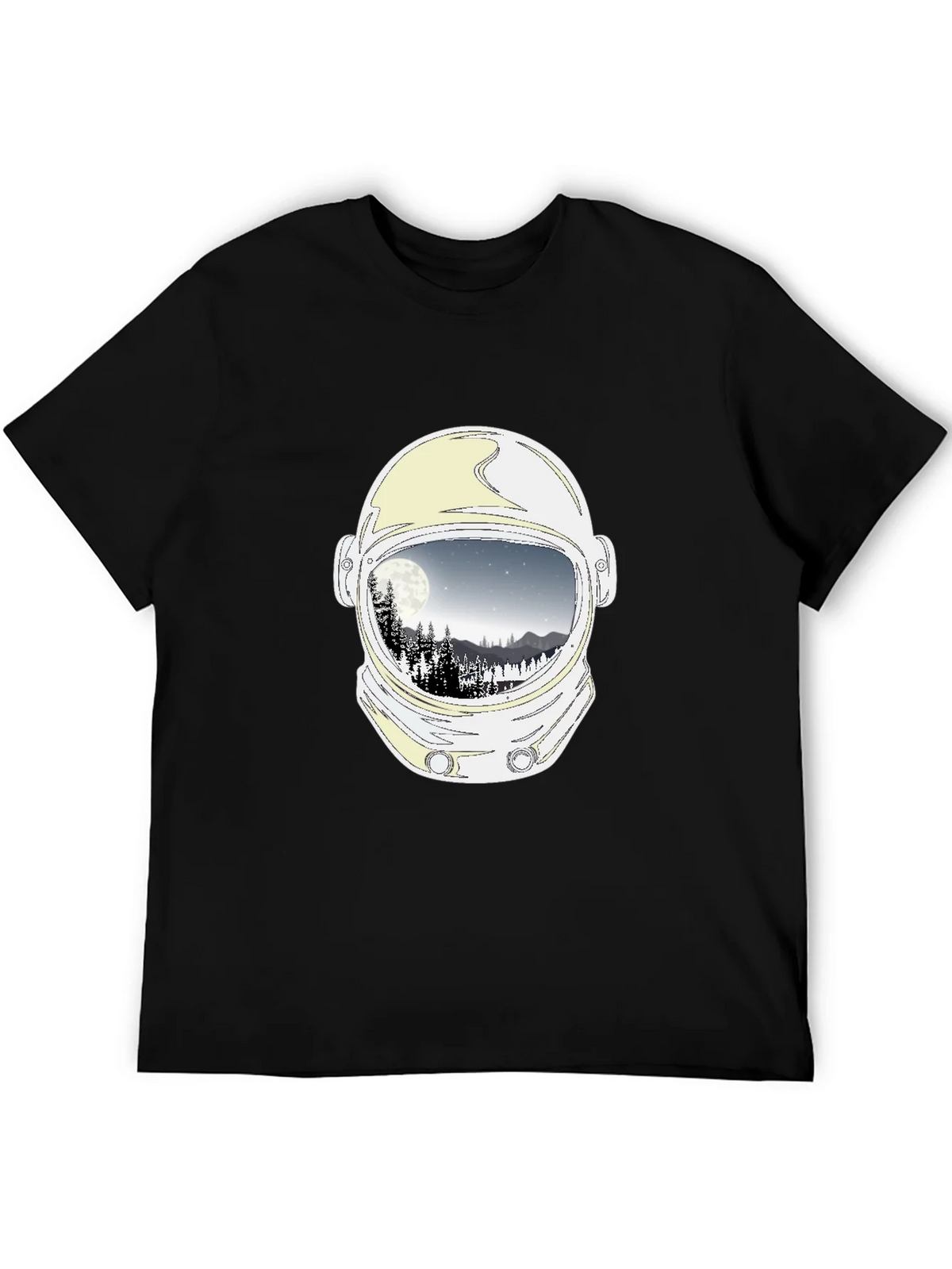 Astronaut Helmet Moon Scene Graphic Tee - Black product image 5
