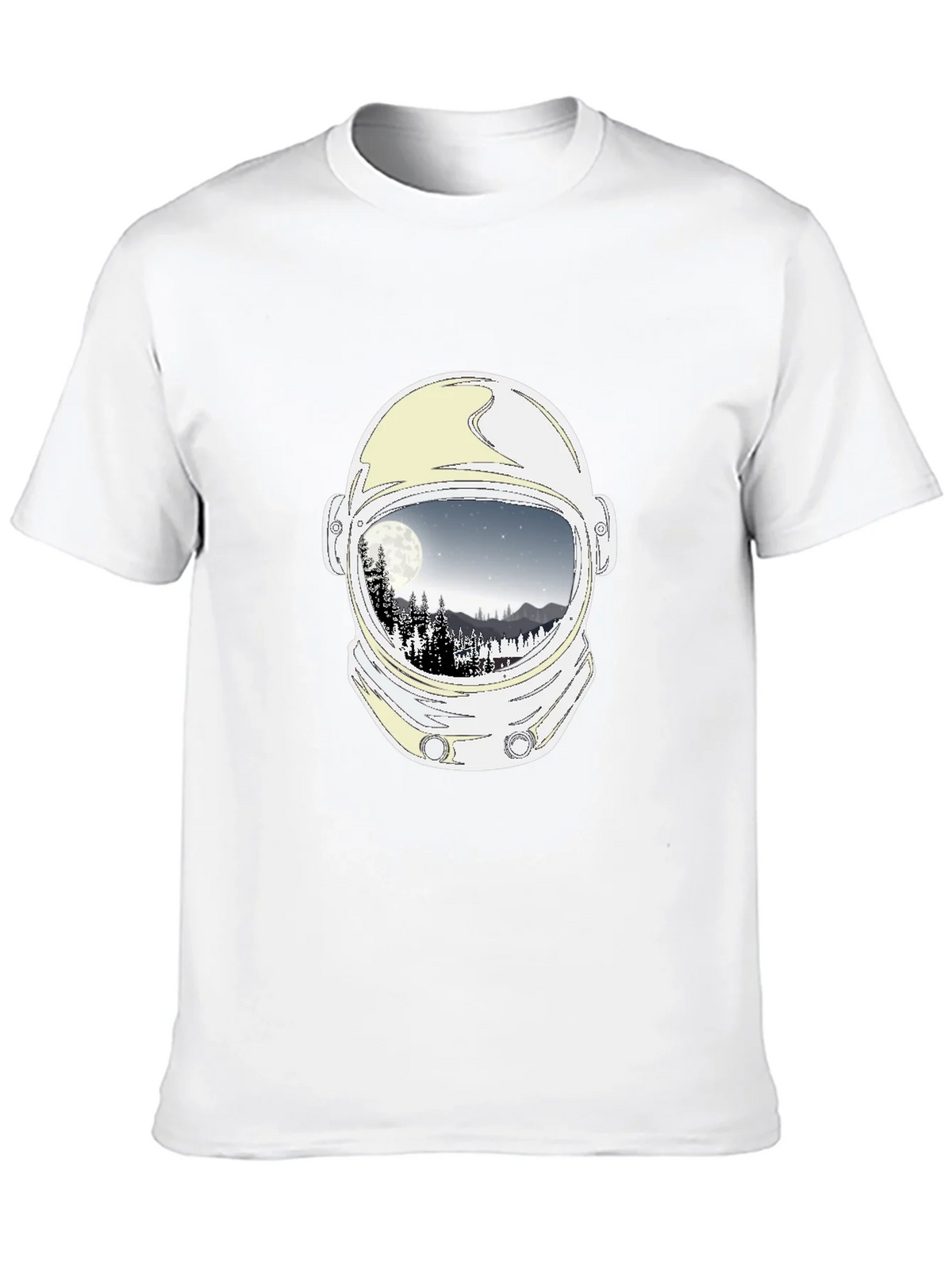 Astronaut Helmet Moon Scene Graphic Tee - Black product image 9