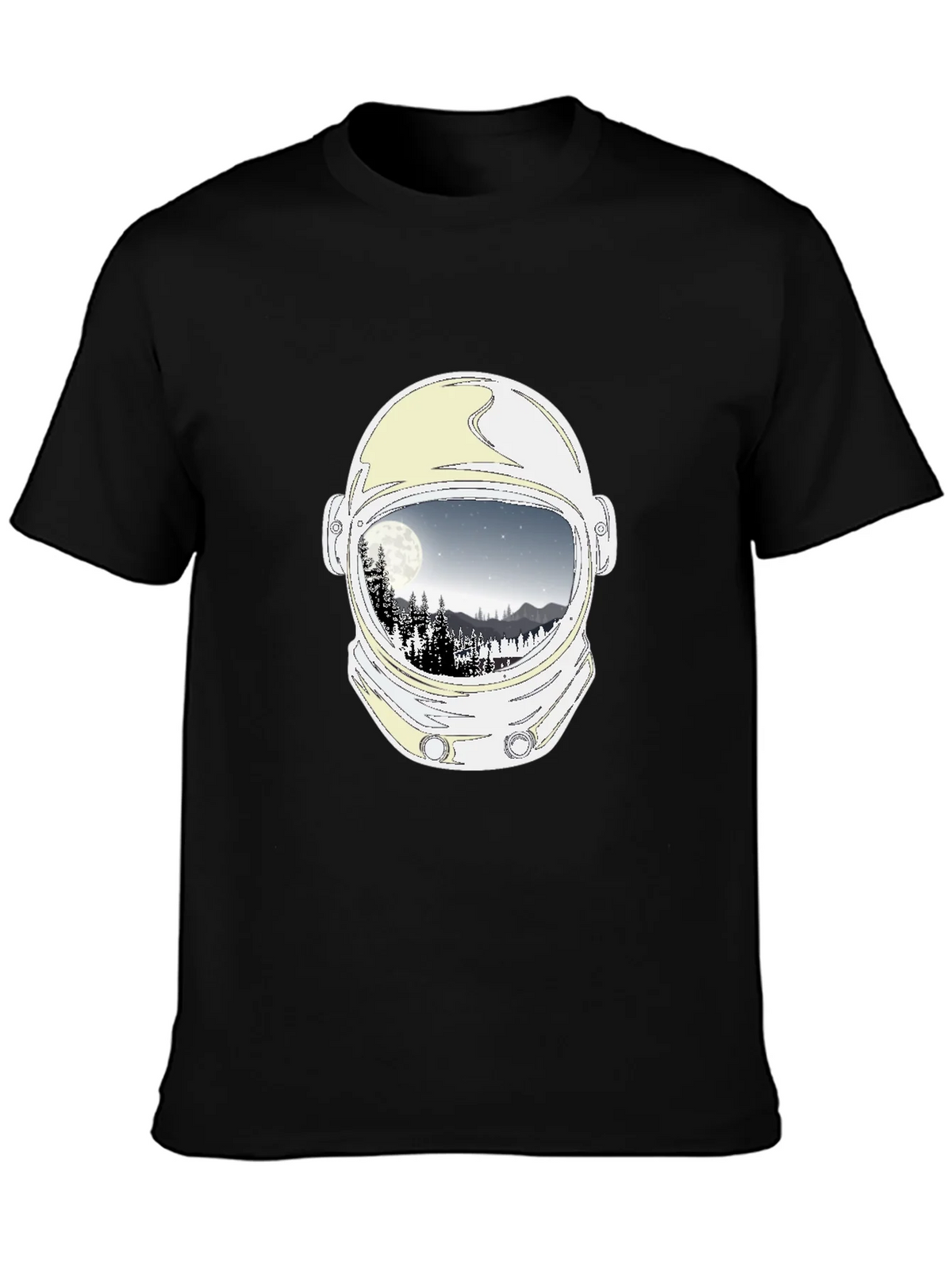 Astronaut Helmet Moon Scene Graphic Tee - Black product image 3