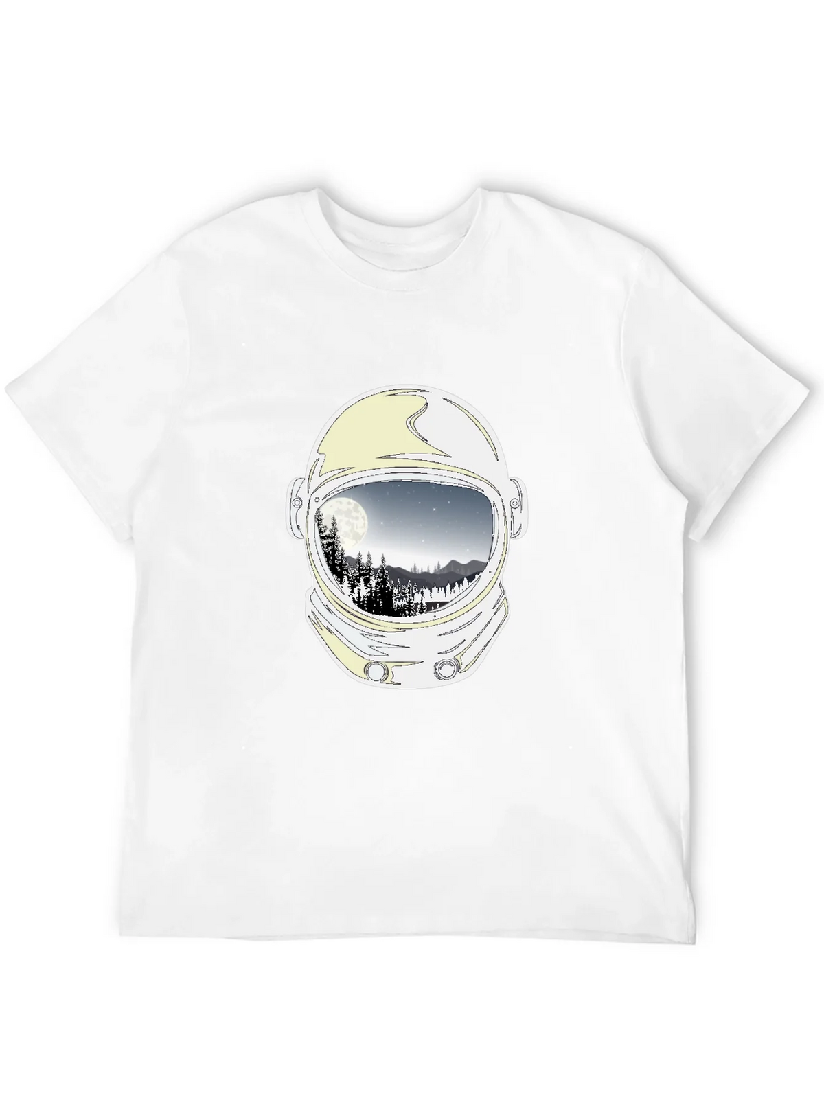 Astronaut Helmet Moon Scene Graphic Tee - Black product image 11