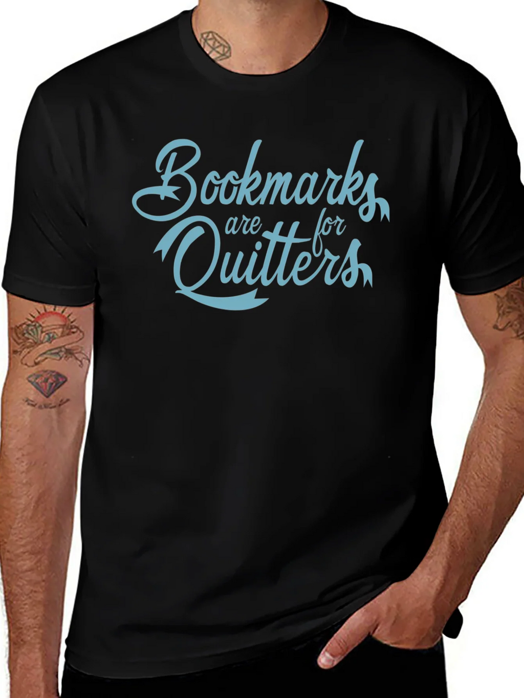 Bookmarks Are For Quitters Funny Slogan T-Shirt product image 1