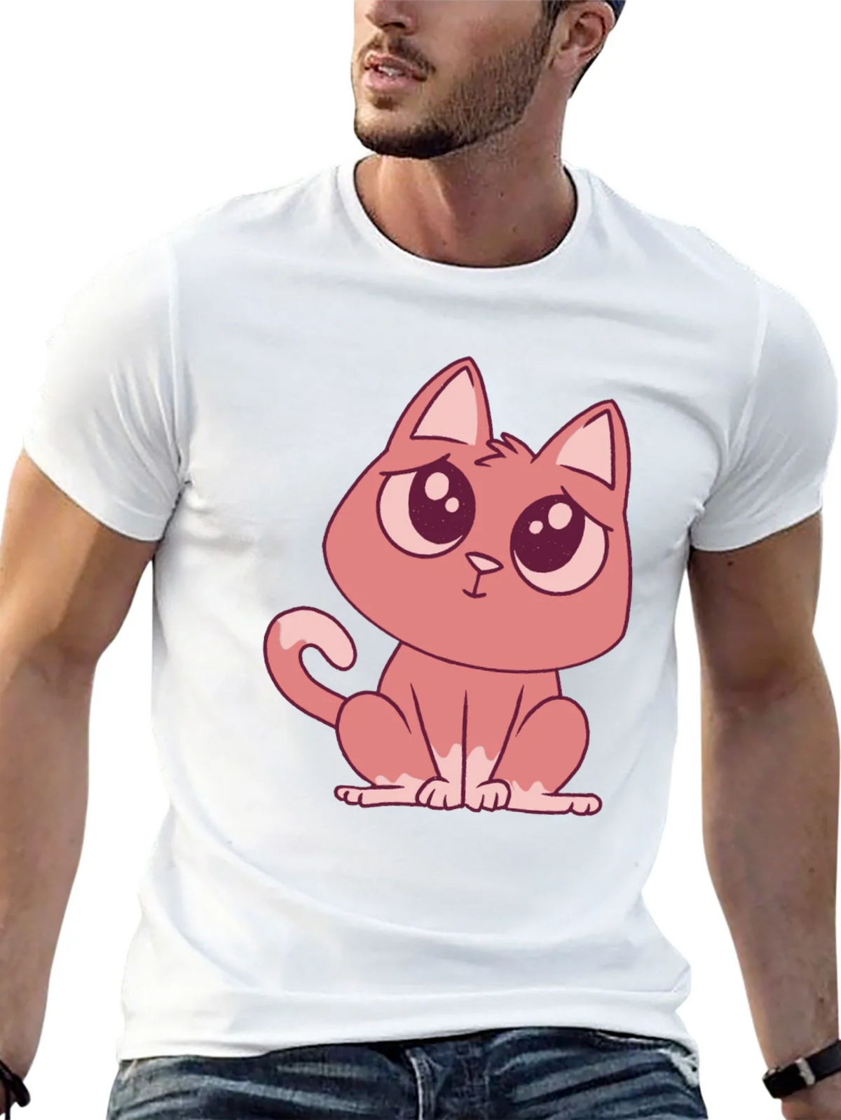 Cute Cartoon Cat Graphic Tee - Soft Cotton Comfort product image 12