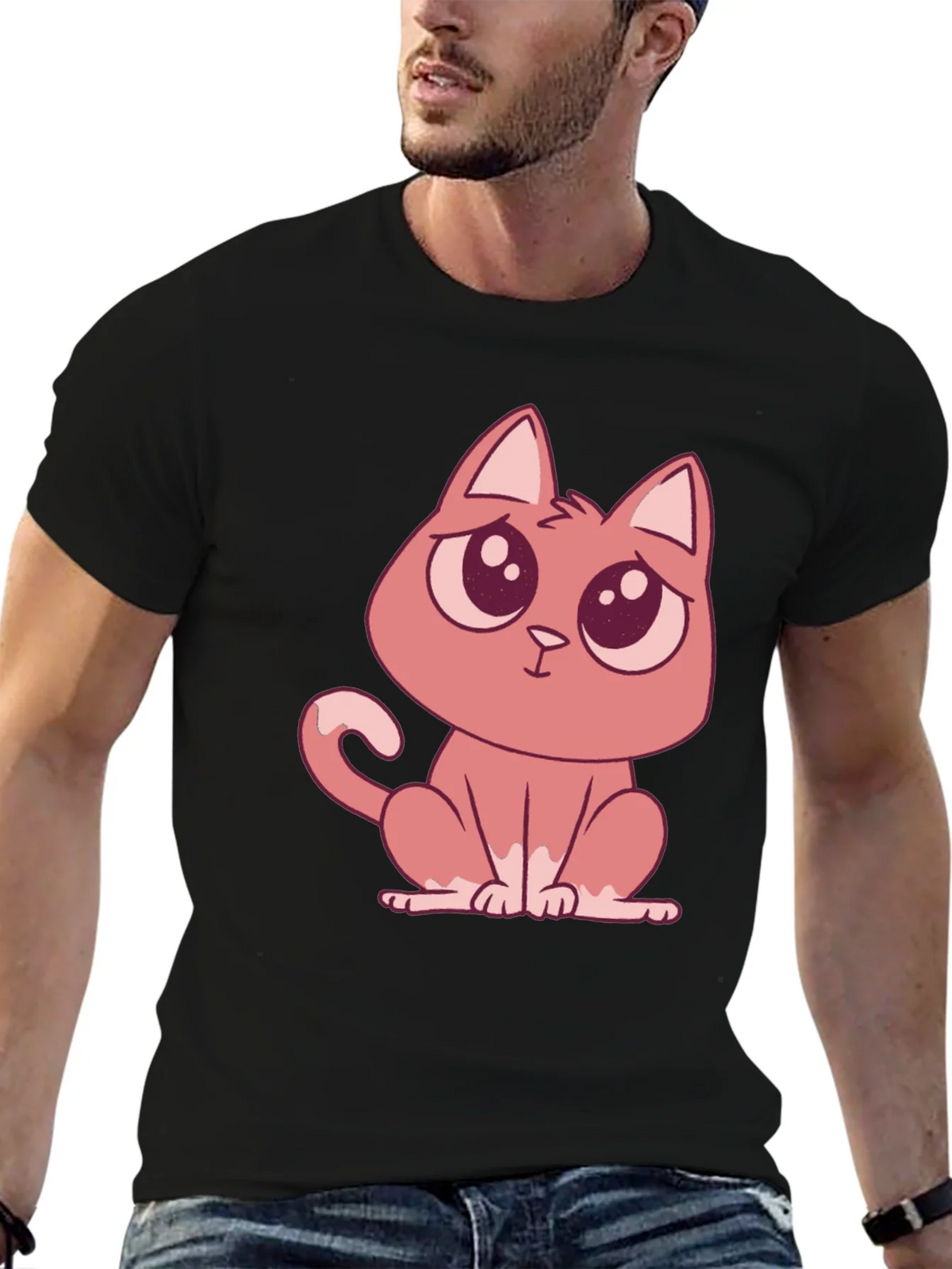 Cute Cartoon Cat Graphic Tee - Soft Cotton Comfort product image 6