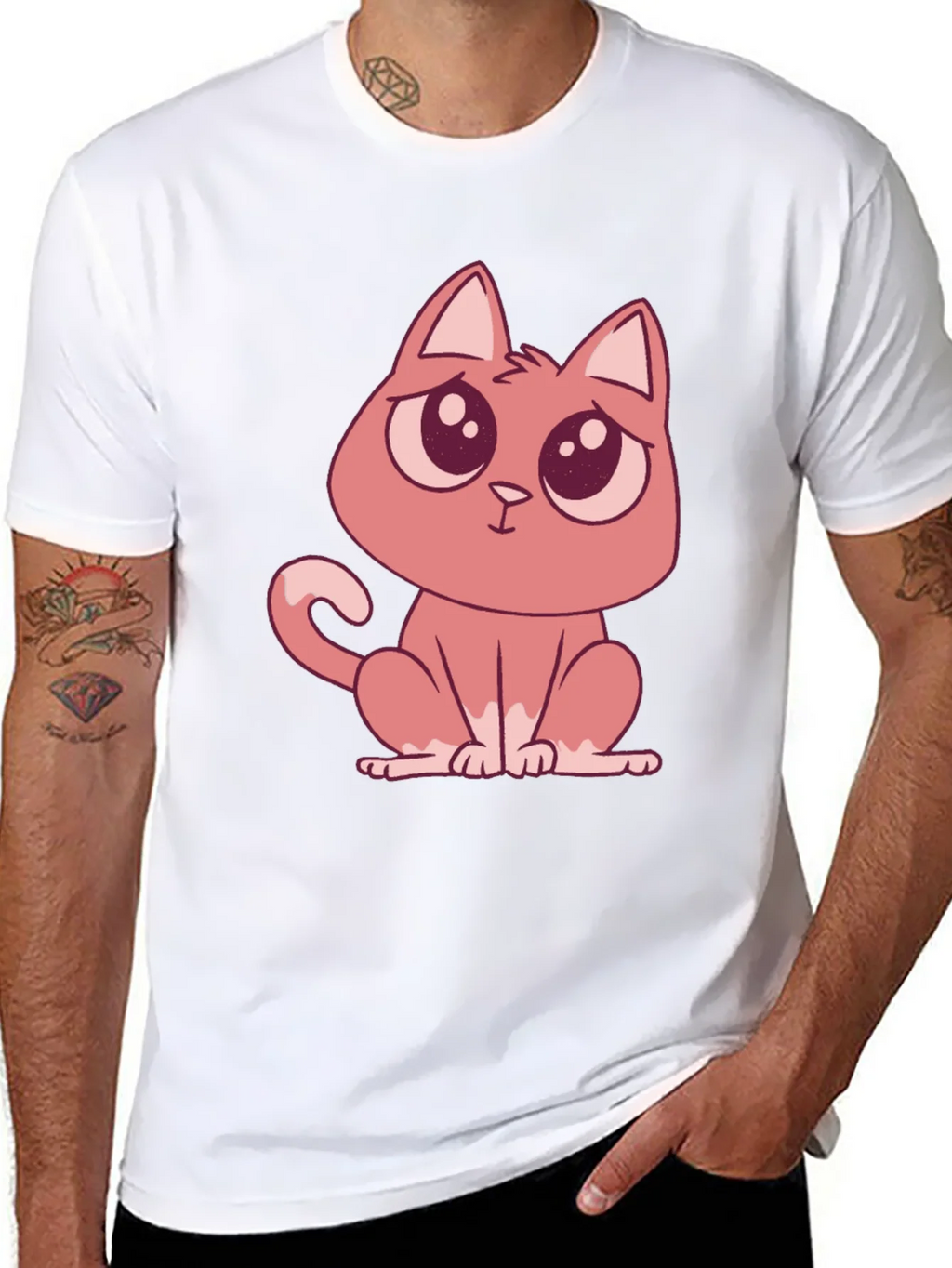 Cute Cartoon Cat Graphic Tee - Soft Cotton Comfort product image 7