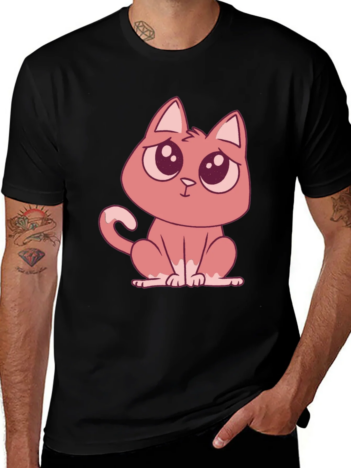 Cute Cartoon Cat Graphic Tee - Soft Cotton Comfort product image 1