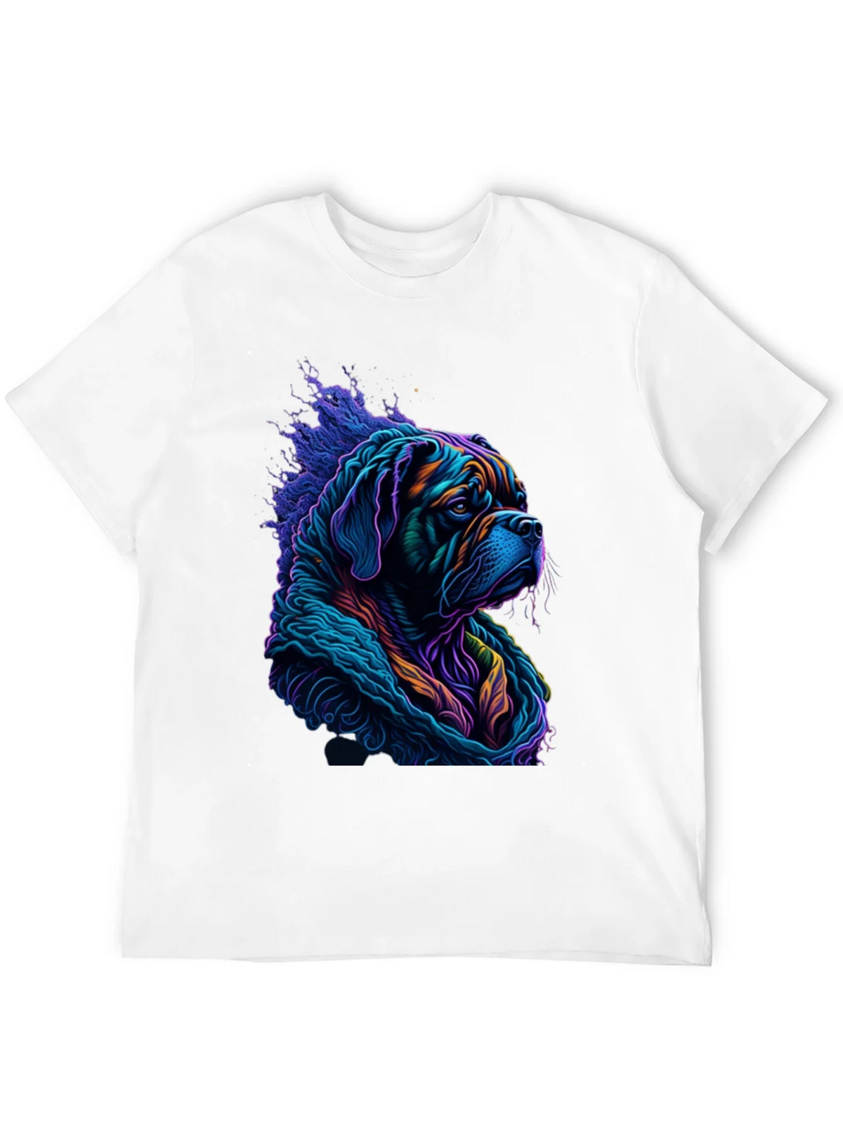 Vibrant Dog Graphic Tee - Stylish Mens Black T-Shirt product image 11