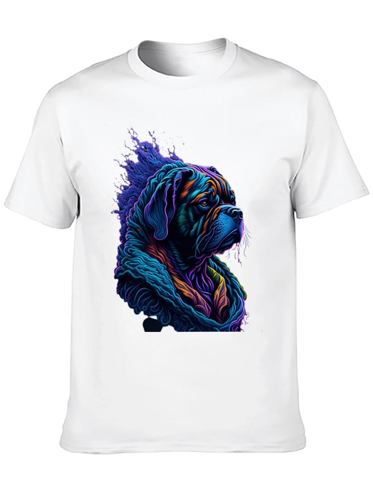 Vibrant Dog Graphic Tee - Stylish Mens Black T-Shirt product image 9