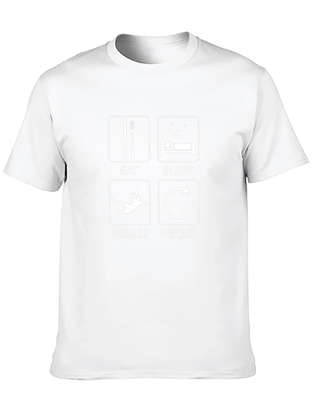 Eat Sleep Goalie Repeat Black Graphic T-Shirt product image 9
