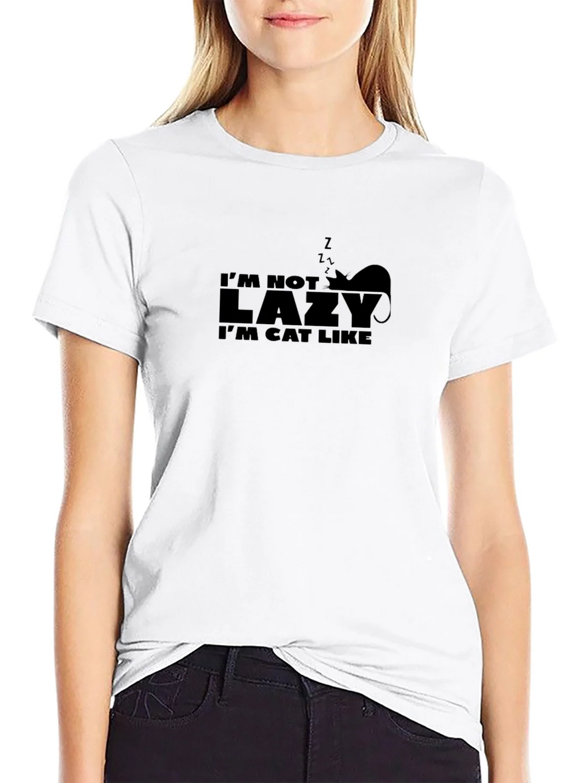 Im Not Lazy Im Cat Like Graphic Tee product image 8