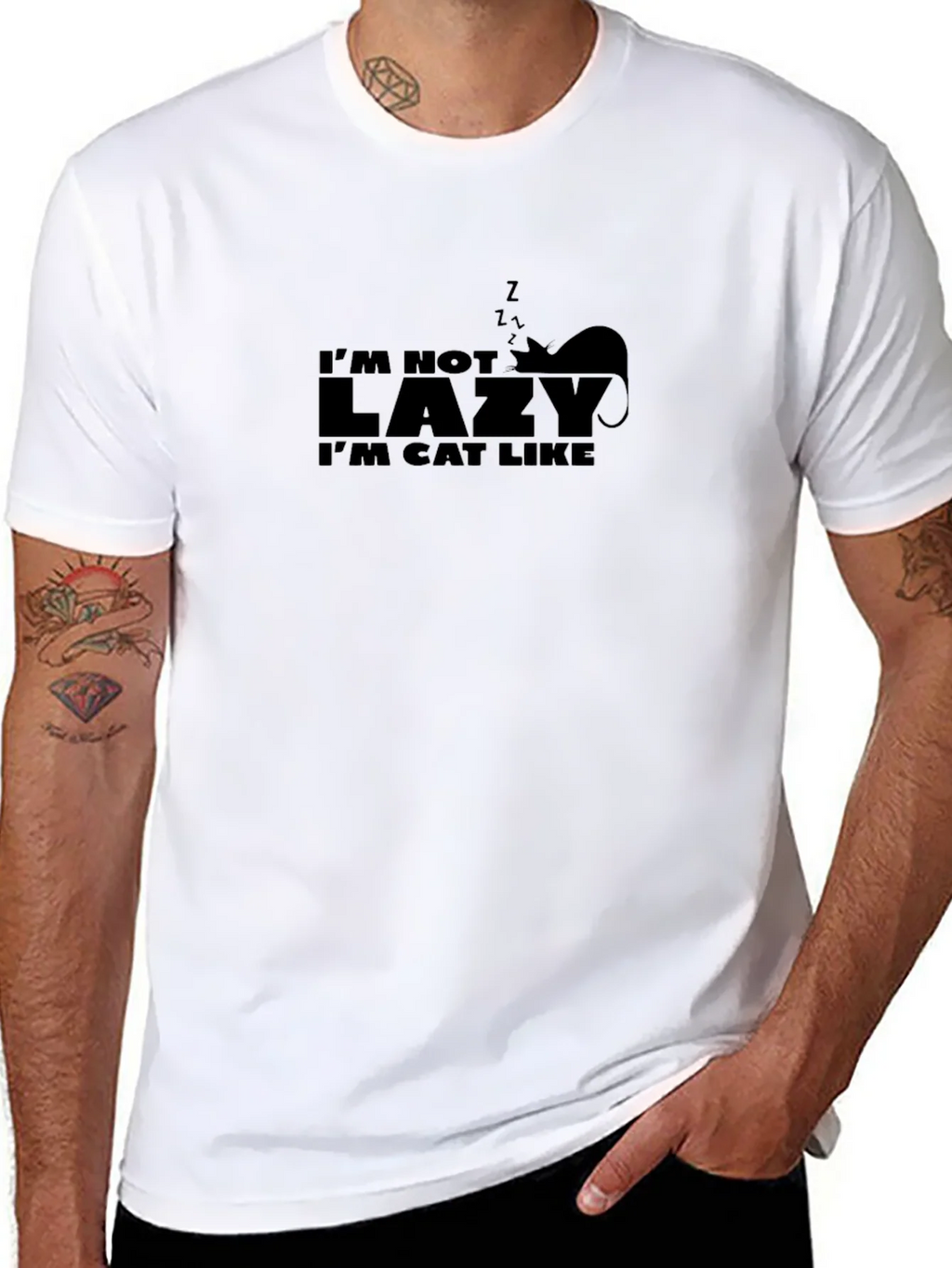 Im Not Lazy Im Cat Like Graphic Tee product image 7
