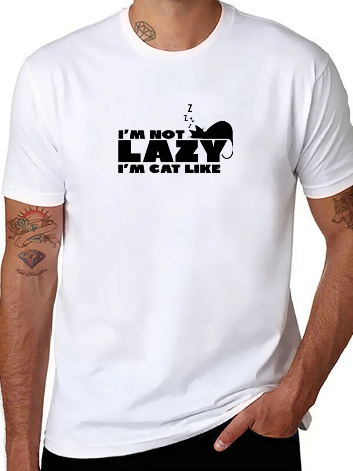 Im Not Lazy Im Cat Like Graphic Tee product image 7