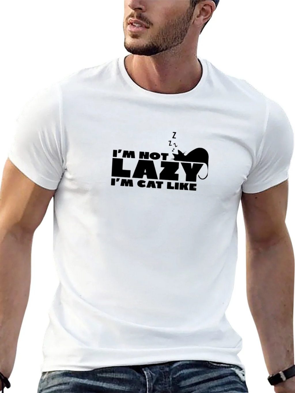 Im Not Lazy Im Cat Like Graphic Tee product image 12