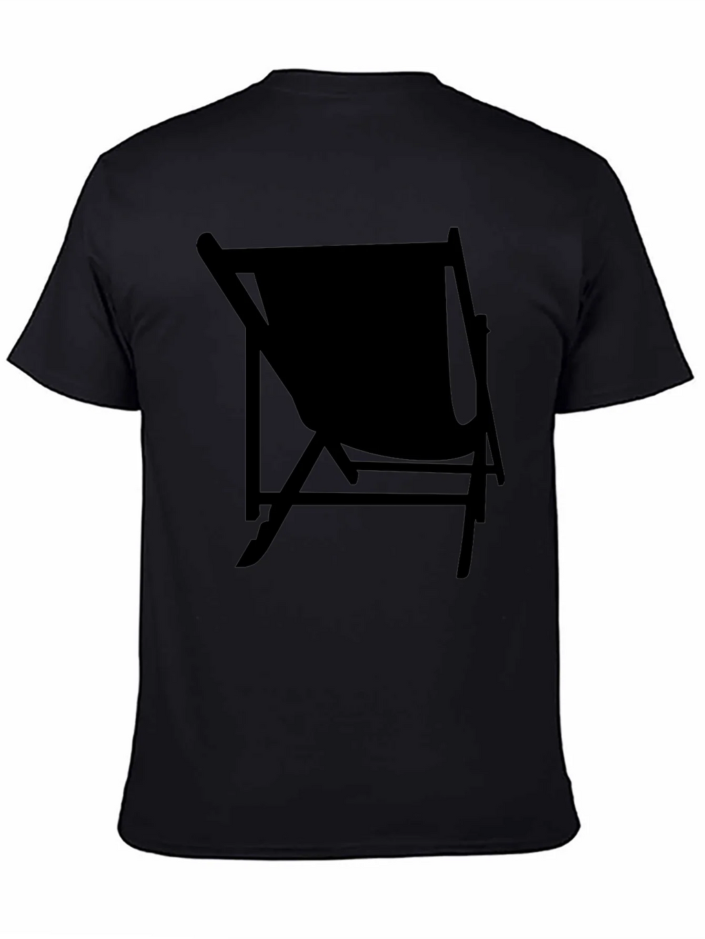 Mens Black Relaxed Fit T-Shirt with Chair Graphic product image 4