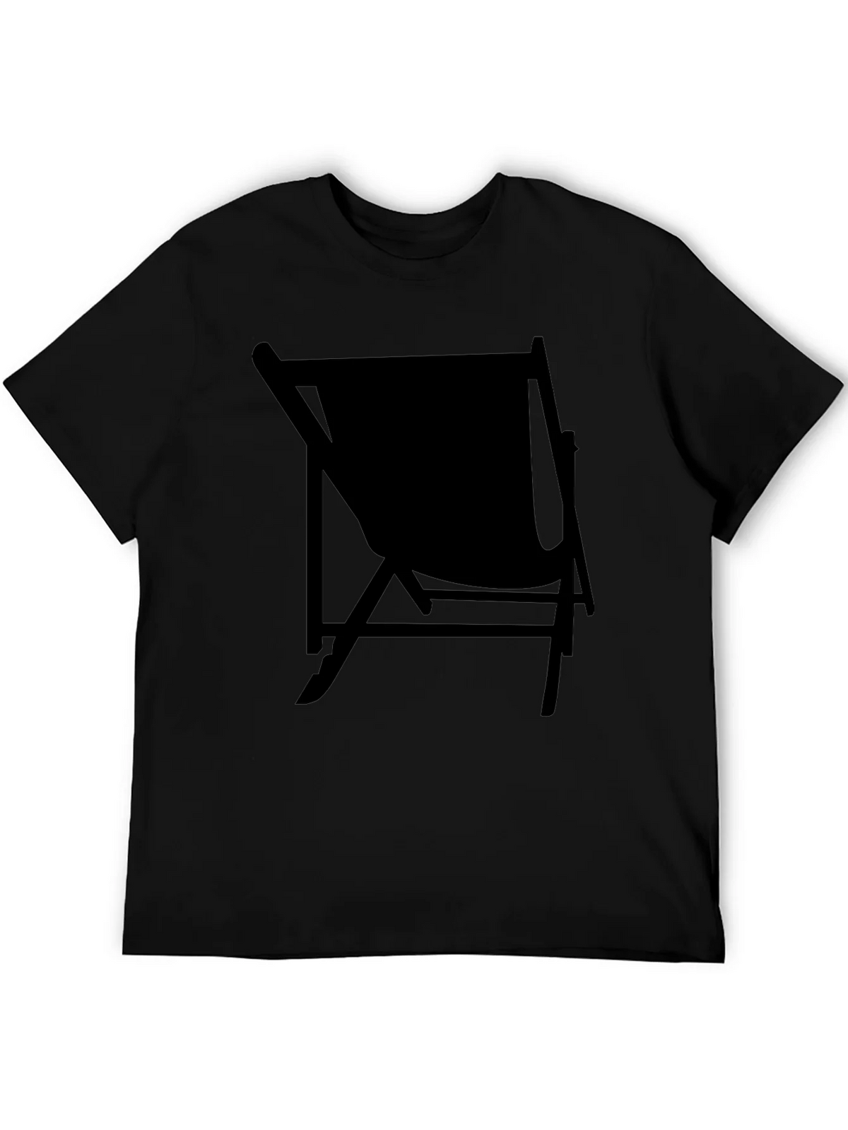 Mens Black Relaxed Fit T-Shirt with Chair Graphic product image 5