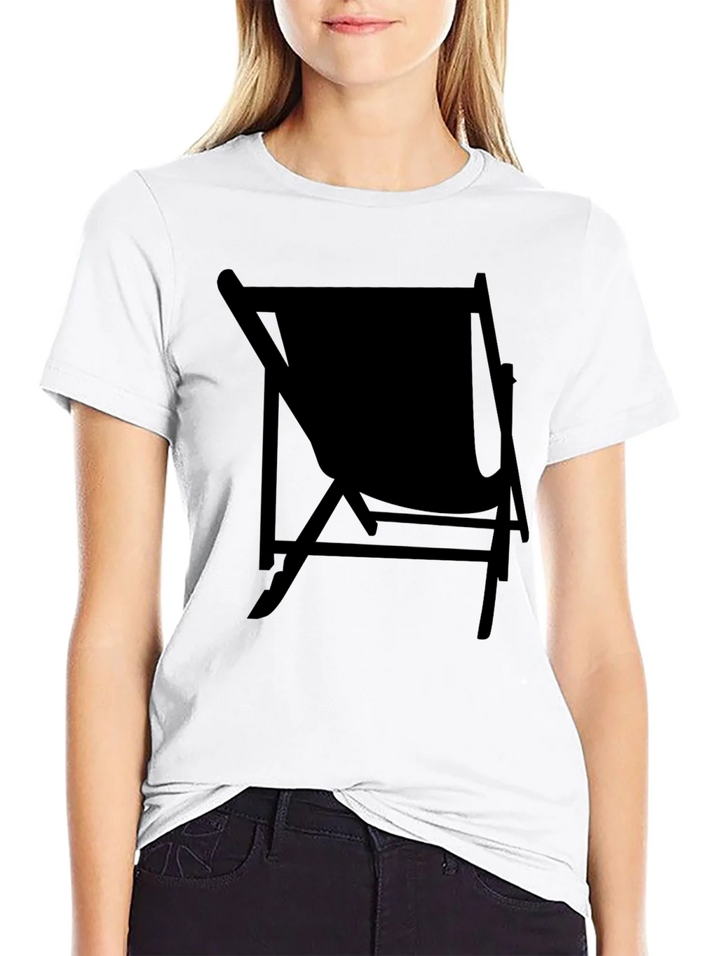 Mens Black Relaxed Fit T-Shirt with Chair Graphic product image 8