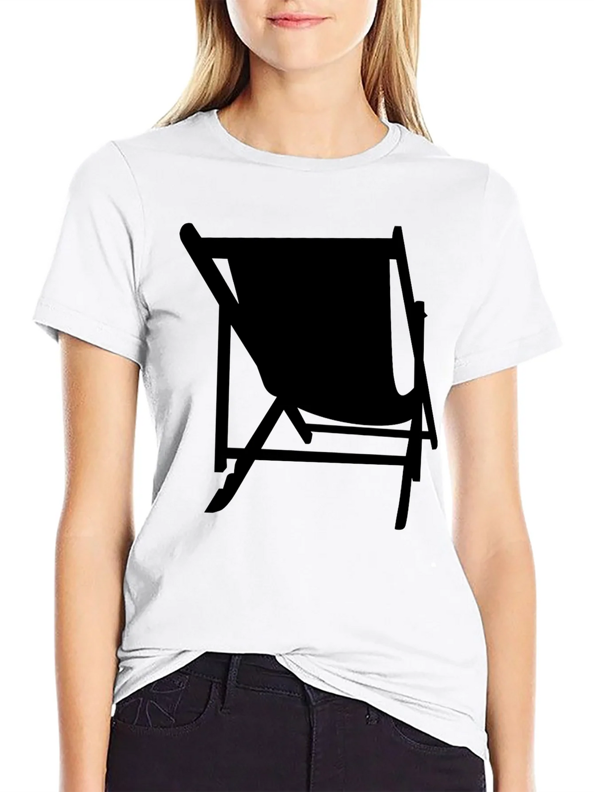 Mens Black Relaxed Fit T-Shirt with Chair Graphic product image 8