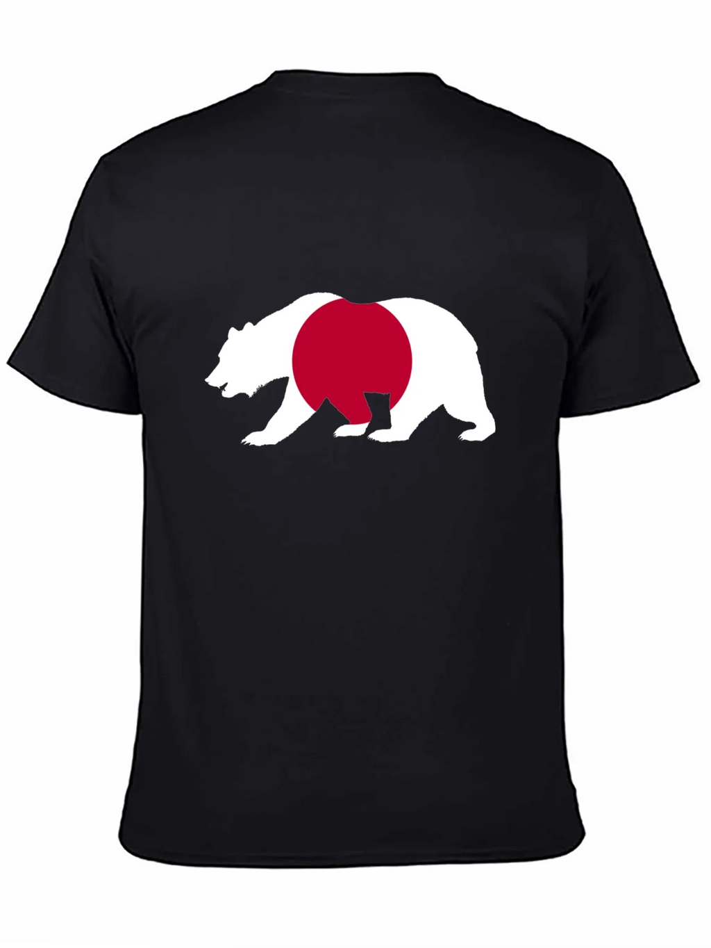 Bear Japan Flag Graphic Tee - Black Cotton Shirt product image 4