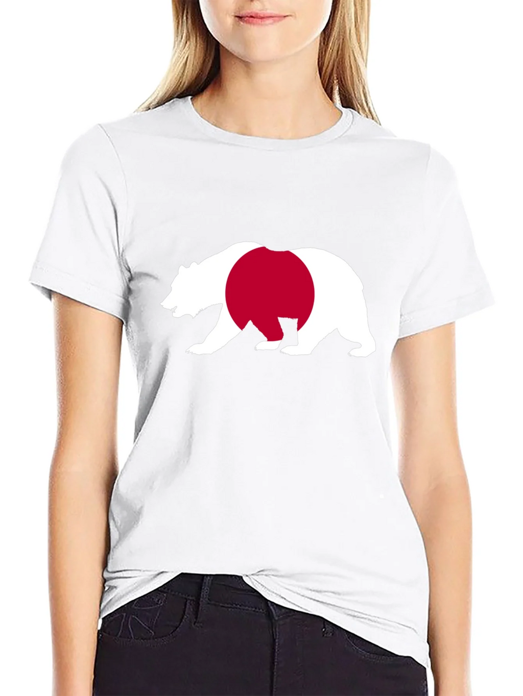 Bear Japan Flag Graphic Tee - Black Cotton Shirt product image 8