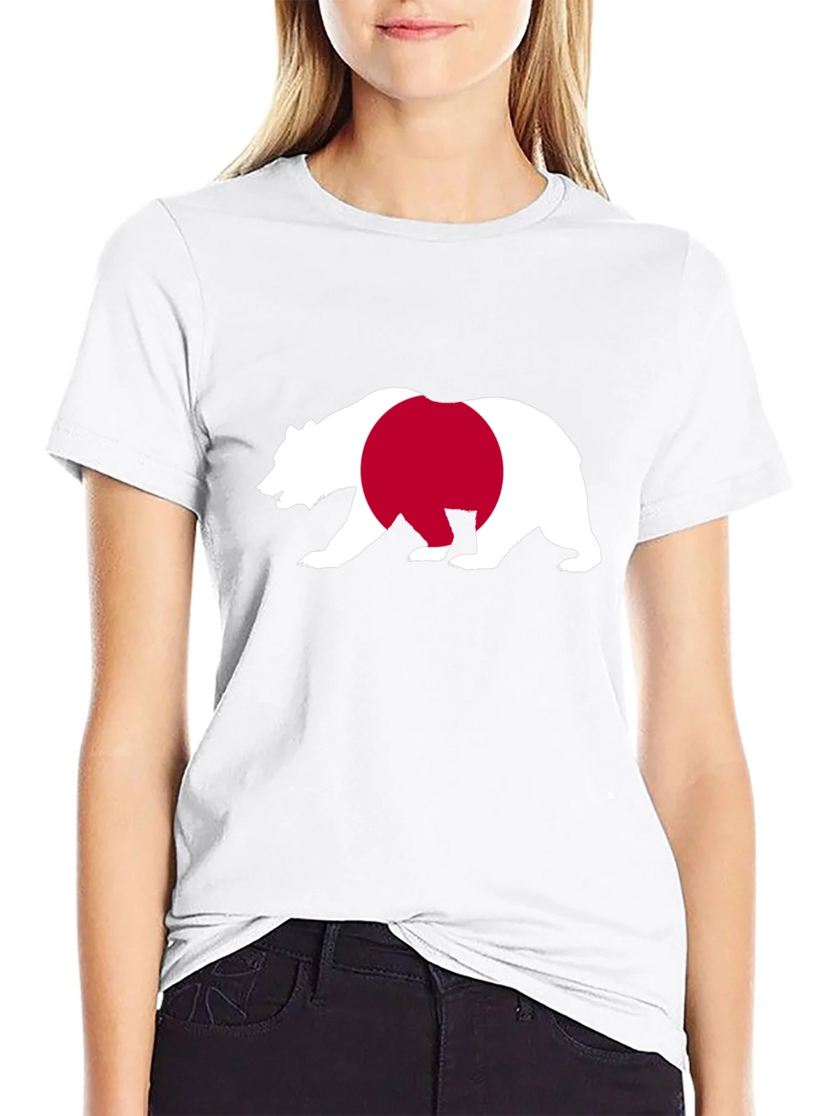 Bear Japan Flag Graphic Tee - Black Cotton Shirt product image 8