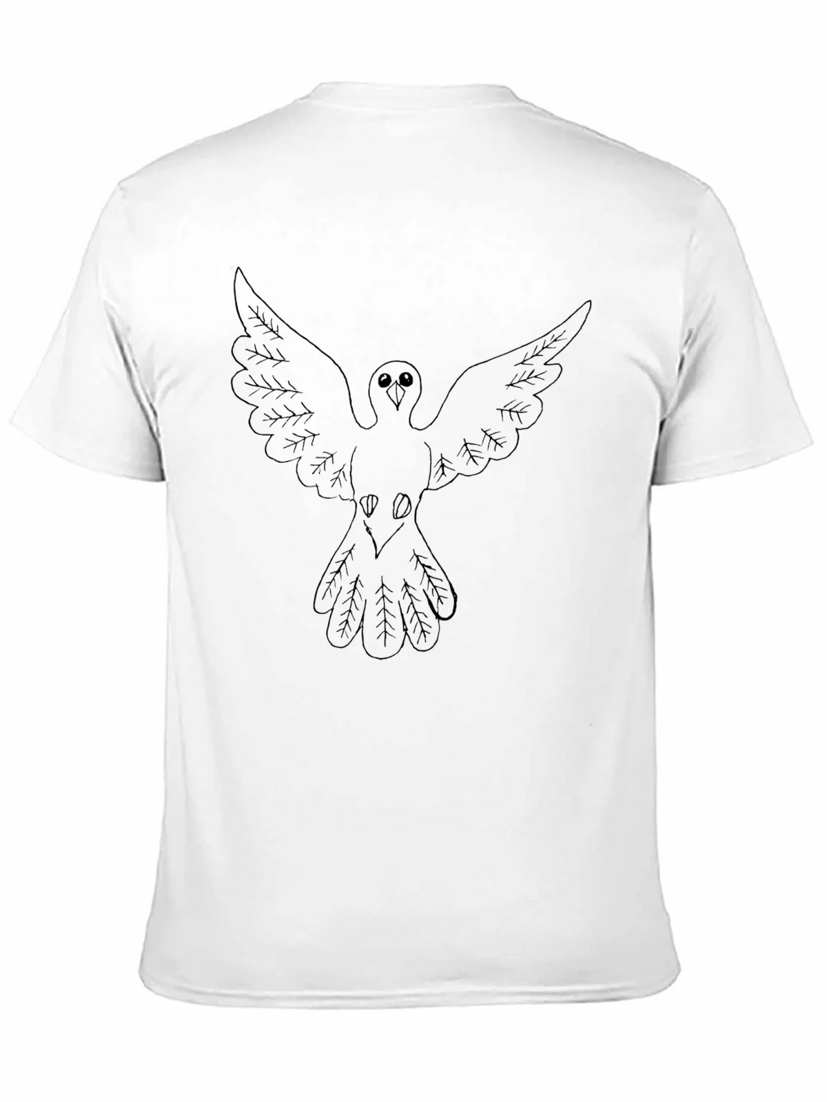 Mens Black T-Shirt with Dove Graphic product image 10