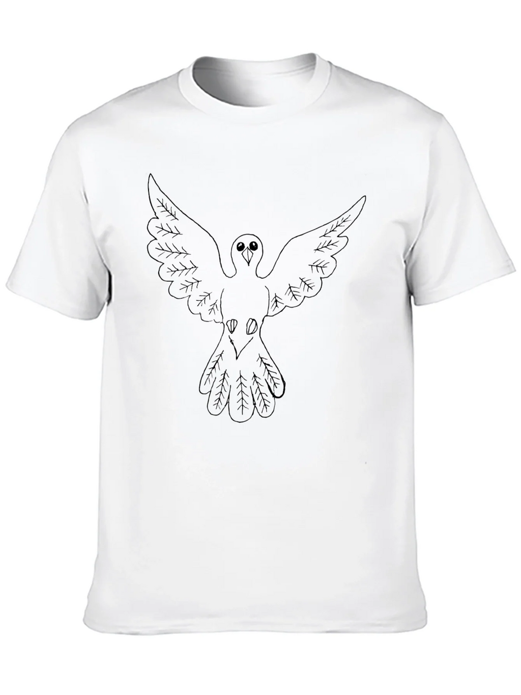 Mens Black T-Shirt with Dove Graphic product image 9