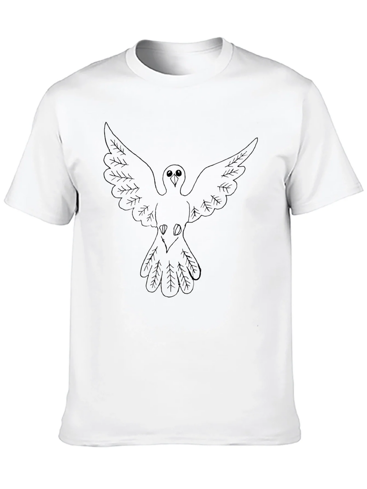 Mens Black T-Shirt with Dove Graphic product image 9