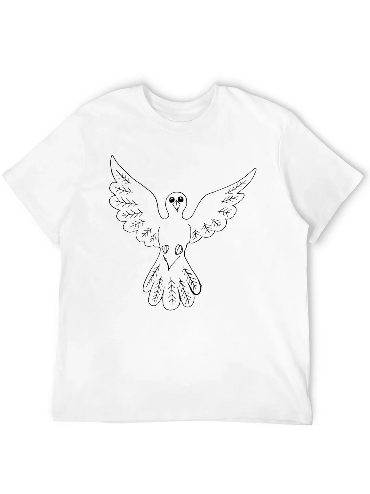 Mens Black T-Shirt with Dove Graphic product image 11